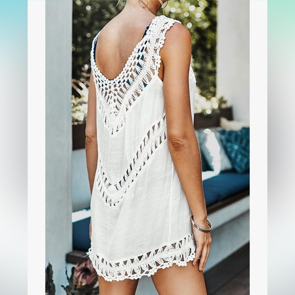 Cupshe White Crochet Swim Coverup